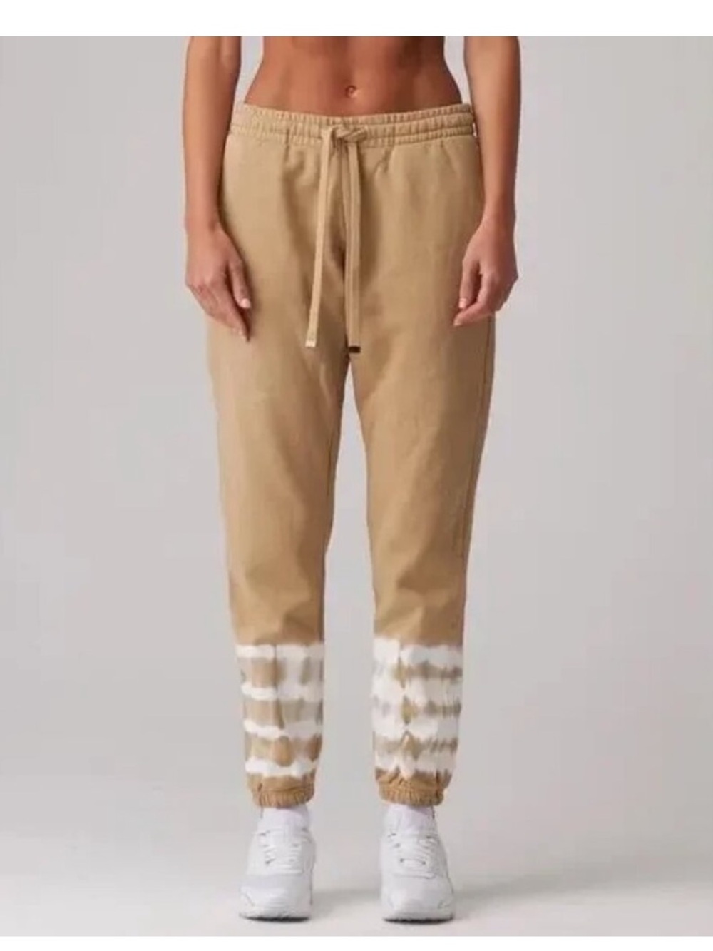 Talentless Sweatpants Tan Beige White Casual Loungewear Tie Dye Hem xs Taper